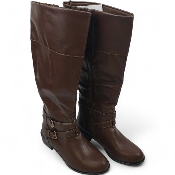 Arizona Riding Boots Women's 6 M Brown Faux Leather Tall Memory Foam Lined  NEW - Picture 3 of 8
